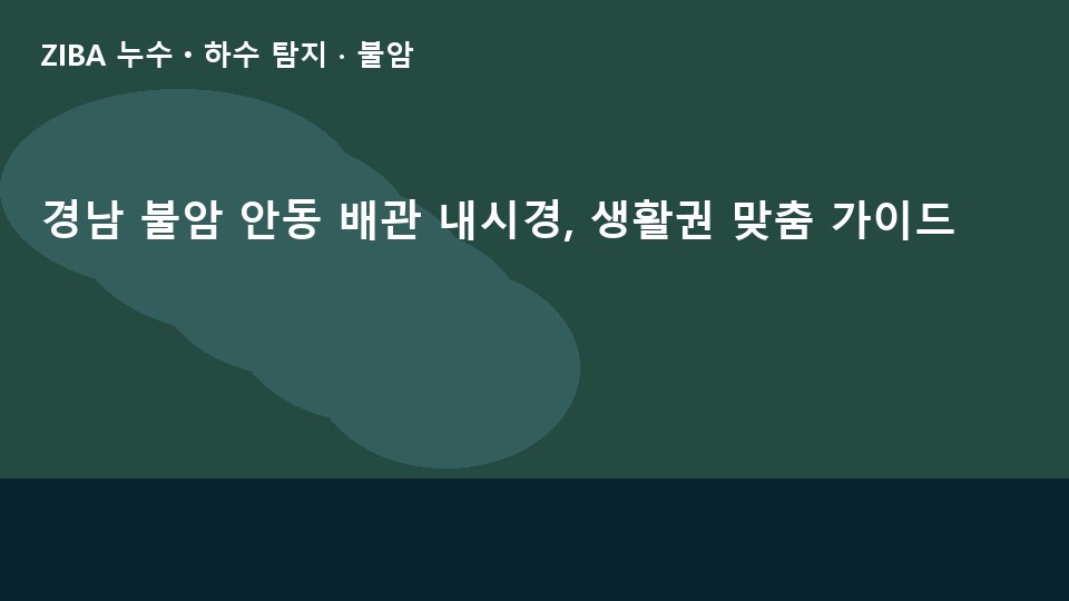 경남 불암 안동 배관 내시경, 생활권 맞춤 가이드