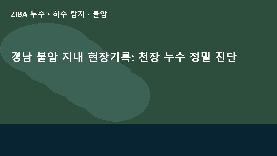 경남 불암 지내 현장기록: 천장 누수 정밀 진단